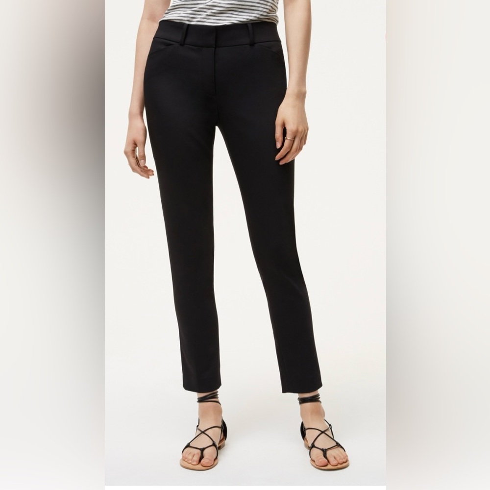 LOFT Classic Black Ankle Pants Julie Fit